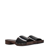 Miu Miu Black Leather Slippers