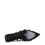 The Attico Black Leather Ballet Flats