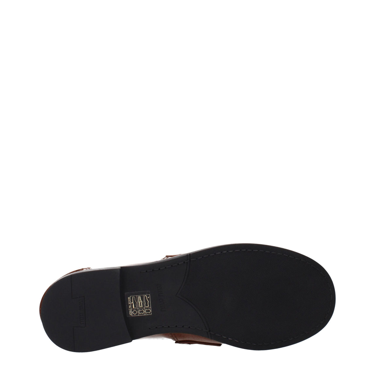 Miu Miu Brown Leather Slip-On Loafers