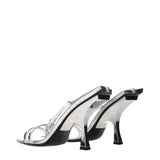The Attico Gray Leather Stiletto Heel Sandals