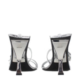 The Attico Gray Leather Stiletto Heel Sandals