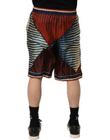 Dolce & Gabbana Multicolor Geometric Silk Men Bermuda Shorts