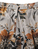 Dolce & Gabbana Beige Floral Print Silk Men Bermuda Shorts