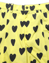 Dolce & Gabbana Yellow Cotton Heart Print Men Bermuda Shorts