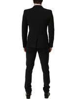 Dolce & Gabbana Black Wool Slim Fit Formal 2 Piece Men Suit