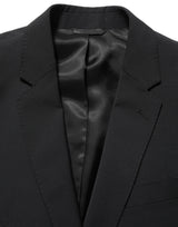 Dolce & Gabbana Black Wool Slim Fit Formal 2 Piece Men Suit