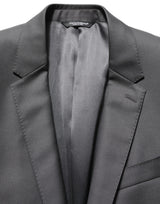 Dolce & Gabbana Gray MARTINI Slim Fit Formal 2Piece Men Suit