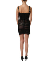 Dolce & Gabbana Black Bodycon Fitted Corset Style Mini Dress