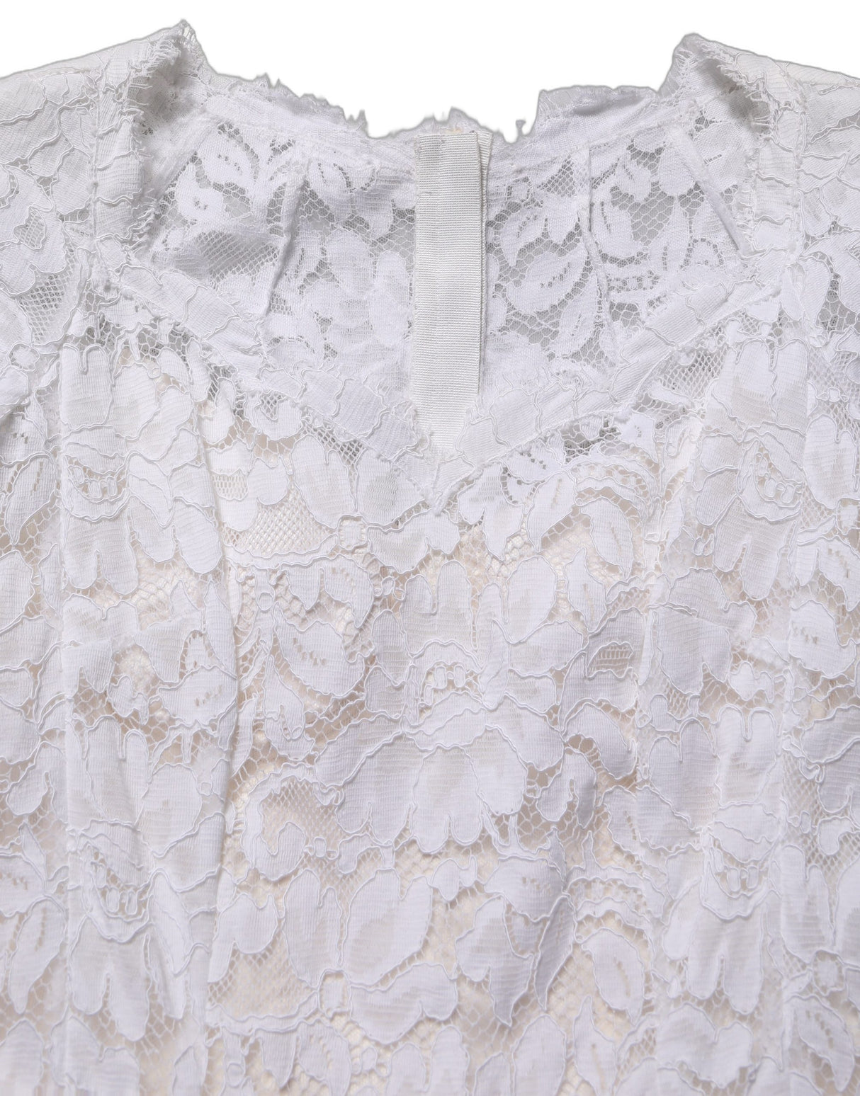 Dolce & Gabbana White Floral Lace Mermaid Long Gown Dress