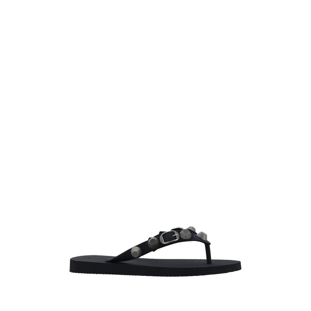 Balenciaga Black Polyester Flat Sandals