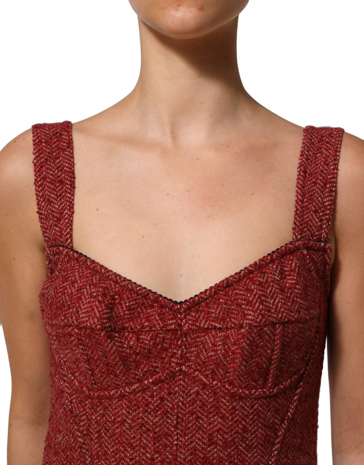 Dolce & Gabbana Multicolor Tweed Belted Babydoll Mini Dress