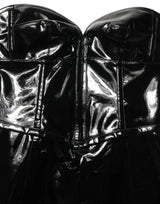 Dolce & Gabbana Black Patent Leather Corset Style Mini Dress