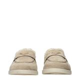 Prada Beige Leather Slip-On Loafers