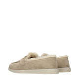 Prada Beige Leather Slip-On Loafers