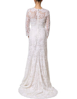 Dolce & Gabbana White Cotton Floral Lace Long Gown Dress