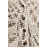 Brunello Cucinelli Beige Cotton Cardigan