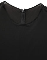 Dolce & Gabbana Black Cotton Long Sleeves Sheath Maxi Dress