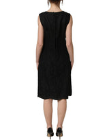 Dolce & Gabbana Black Floral Lace Sleeveless Shift Dress