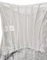 Dolce & Gabbana Gray Lace Corset Style Bodice Maxi Dress