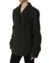 Dolce & Gabbana Dark Green Double Breasted Peacoat Jacket