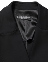 Dolce & Gabbana Black Double Breasted Crepe Blazer Jacket