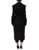 Dolce & Gabbana Black Nylon Double Breasted Coat Jacket