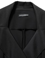 Dolce & Gabbana Black Nylon Double Breasted Coat Jacket