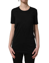 Dolce & Gabbana Black Cotton Short Sleeves Crew Neck T-shirt