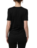 Dolce & Gabbana Black Cotton Short Sleeves Crew Neck T-shirt