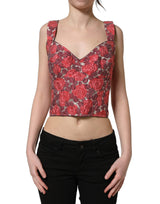 Dolce & Gabbana Multicolor Floral Cropped Bustier Tank Top