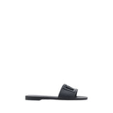 Dolce & Gabbana Black Rubber Flat Sandals