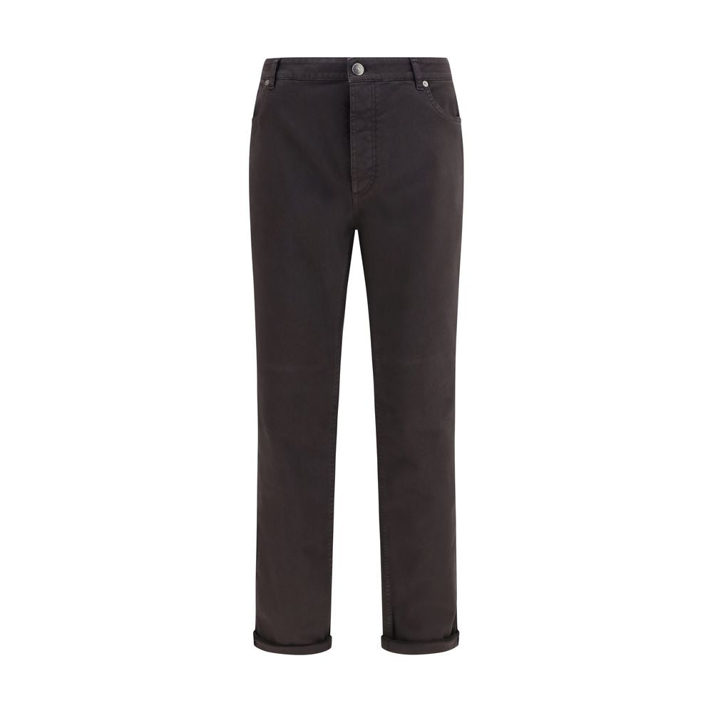 Brunello Cucinelli Brown Cotton Cropped Jeans