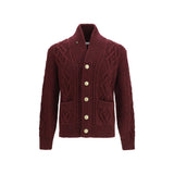 Brunello Cucinelli Bordeaux Cashmere Cardigan