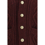 Brunello Cucinelli Bordeaux Cashmere Cardigan