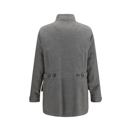 Brunello Cucinelli Gray Cashmere Full-Length Jacket