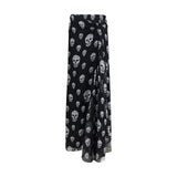 Alexander McQueen Black Silk Long Skirt