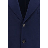 Brunello Cucinelli Blue Cashmere Full-Length Jacket