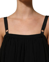 Dolce & Gabbana Black Sleeveless Floral Lace Tank Blouse Top