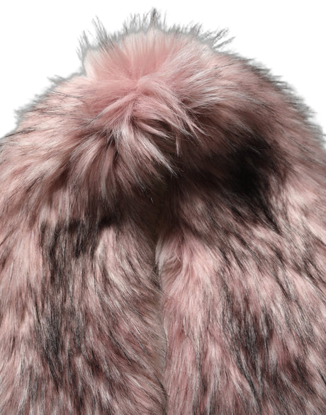 Dolce & Gabbana Pink Acrylic Faux Fur Knit Shrug Vest Top