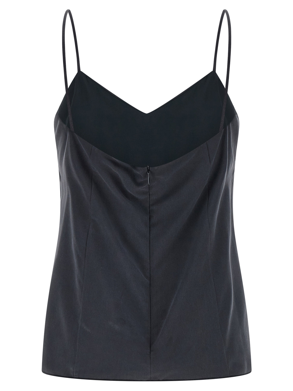 Max Mara Gray Silk Sleeveles T-Shirt