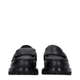 Off-White Black Leather Slip-On Loafers