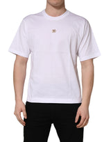 Dolce & Gabbana White Metal DG Logo Cotton Short Sleeves T-shirt