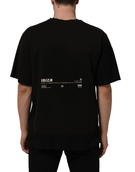 Dolce & Gabbana Black Tropical "IBIZA" Men Crew Neck T-shirt