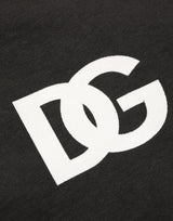 Dolce & Gabbana Black Cotton Logo Hooded Full Zip Sweater