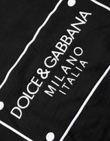 Dolce & Gabbana Black Graphic Logo Crew Neck Wool Pullover Sweater