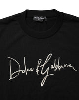 Dolce & Gabbana Black embroidered Logo Crew Neck Pullover Sweater