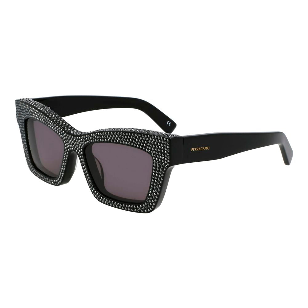 Ferragamo Black Acetate Sunglasses