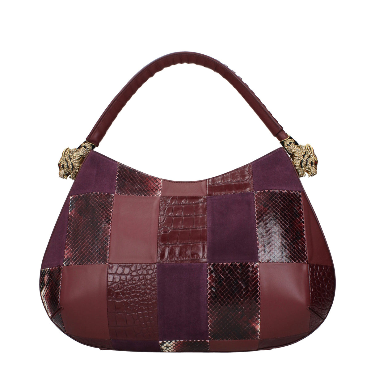 Roberto Cavalli Purple Leather Handbag