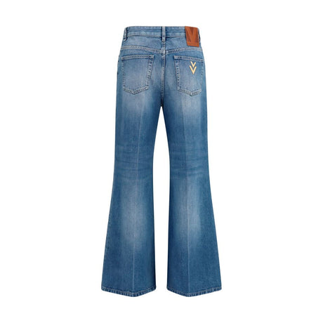 Valentino Blue Cotton Straight-Leg Jeans