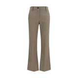 Brunello Cucinelli Brown Cotton Flared Pants